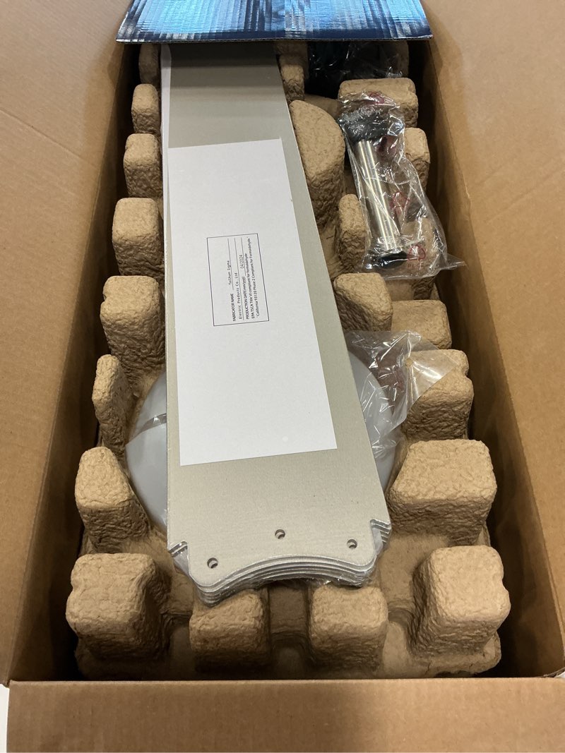 Condition photo showing As Is for Harbor-Breeze-52in-Amberwood-5CCT-Brushed-Nickel-Fan