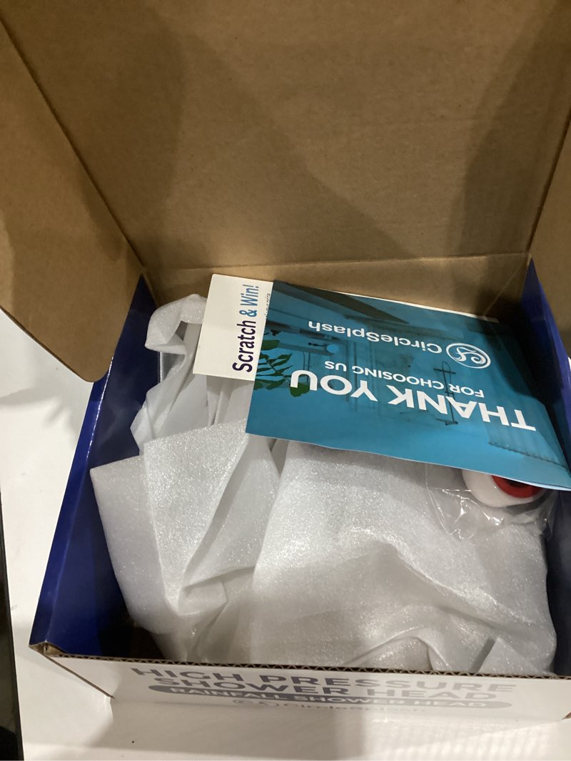 Condition photo showing New/Like New for High Pressure Shower Head - Anti-Clogging Silicone Nozzles - 2.5 GPM Removable Restrictor - Easy to Clean Adjustable Replacement - easy to install with Plumbers Tape - 6 inch - Brushed Nickel Finish Brushed Nickel 2.5GPM
