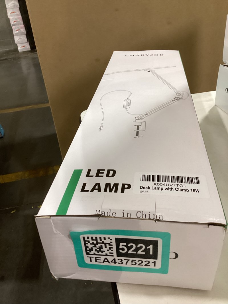 Condition photo showing New/Like New for led desk lamp for office home, 31.5" architect desk light with clamp dual screen computer monitor, 15w 5 color x 10 brightness levels desk lamp for reading, study, 1000lm bright, memory function black-15w