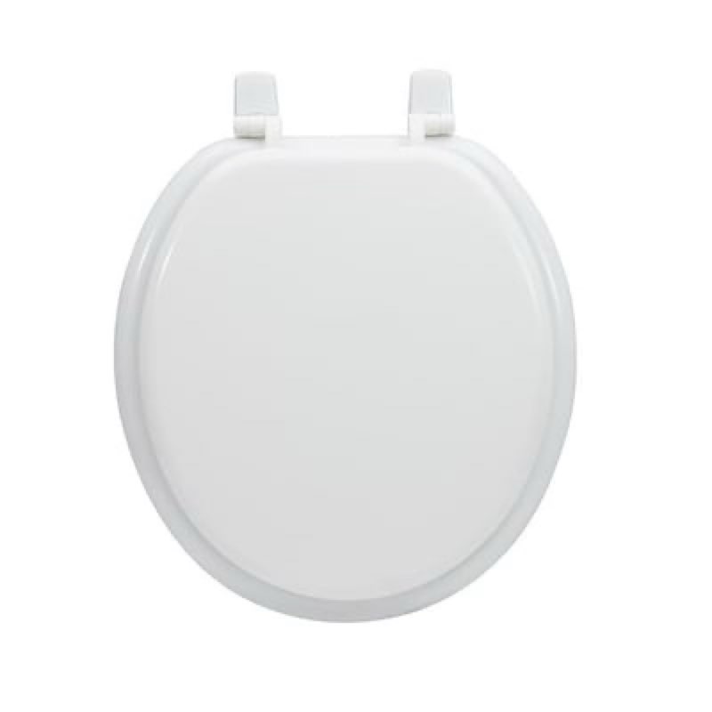 Project Source Wood White Round Toilet seat