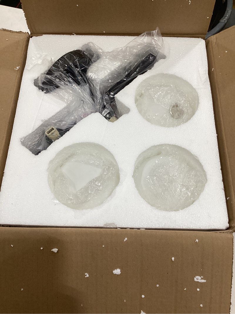 Condition photo showing Good Condition for edislive 3-light semi flush mount ceiling light frosted globe, 17.72in modern brass sputnik light fixture chandeliers with milk glass shade black finished