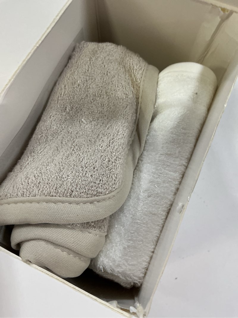 Condition photo showing As Is for comfy cubs muslin burp cloths 20" x 10", pack of 10 - large, 6-layer, ultra absorbent 100% cotton for baby drool and messes - soft, safe & gentle baby burp cloths for boys & girls - sand sand 10-pack 20"x10"