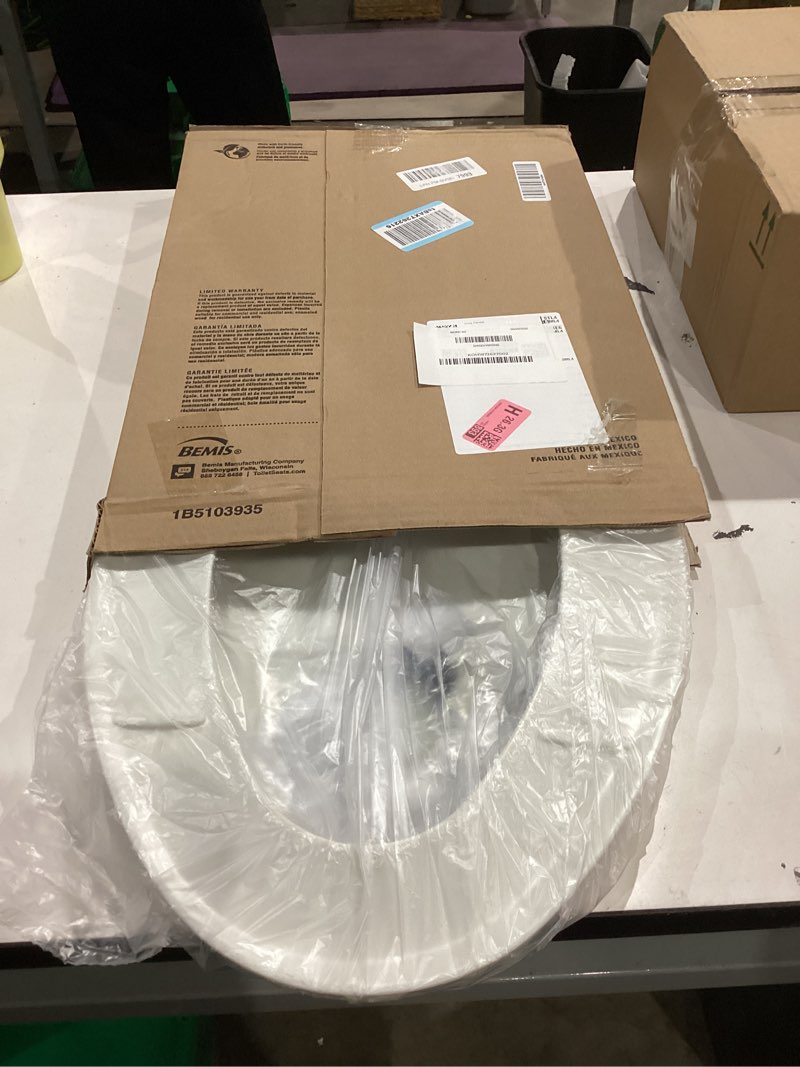 Condition photo showing As Is for bemis 170 000 toilet seat, elongated, plastic, white