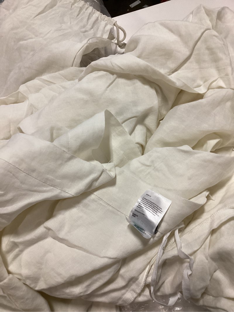 Condition photo showing Good Condition for european linen duvet cover, king/cal king, ivory