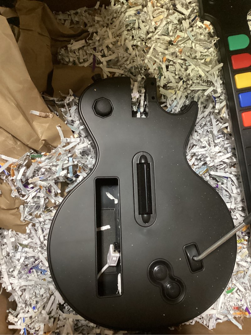 Condition photo showing As Is for NBCP Wireless Guitar Controller for Nintendo Wii – Compatible with Guitar Hero and Rock Band 2 Games – Includes Adjustable Strap – Black Black-5key-Design1