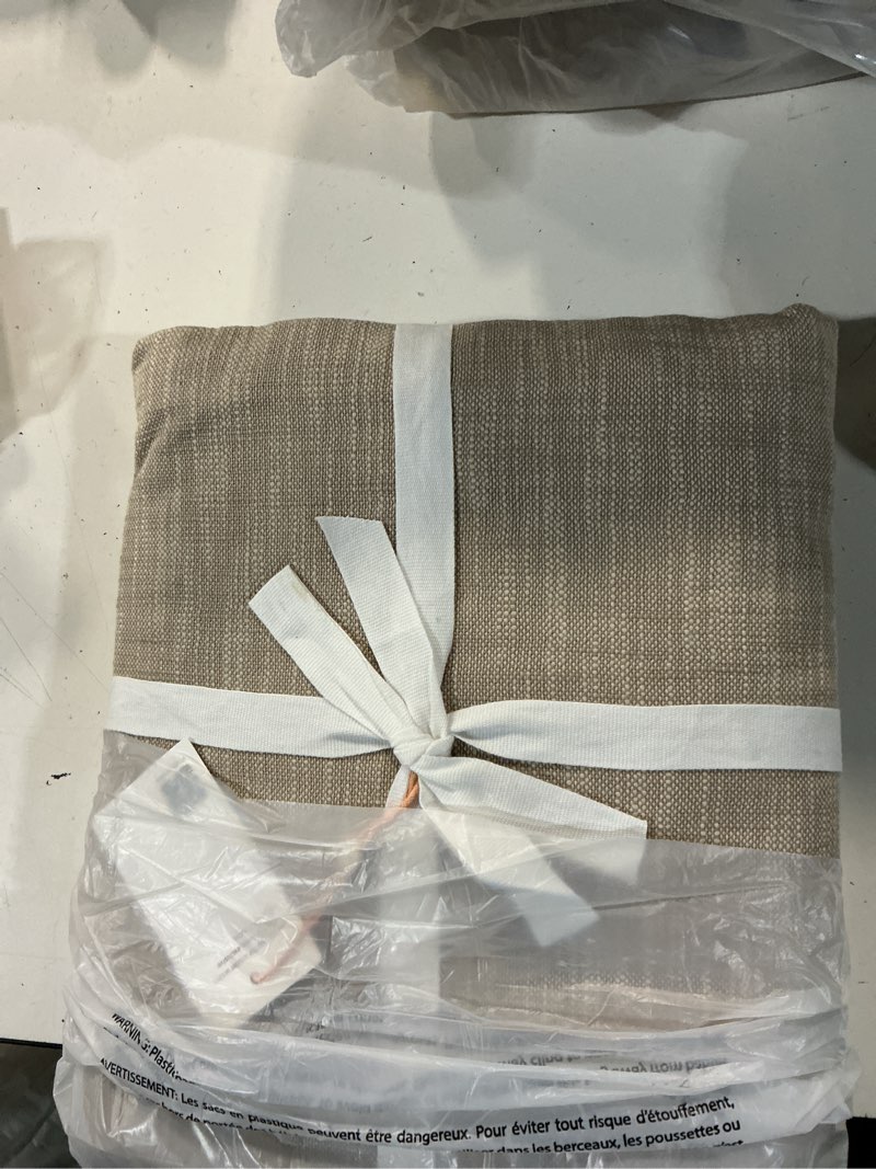 Condition photo showing Good Condition for textured cotton true blackout curtain, 48x84, flax