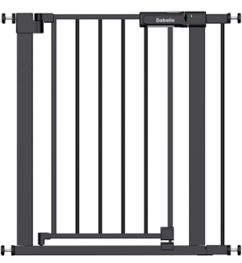 babelio 36\" tall baby gate, 26-40\" wide auto close pet gate, pressguard c5 pressure mounted metal do