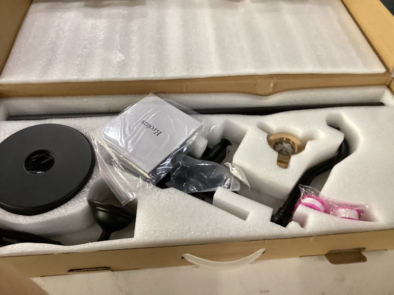 Condition photo showing New/Like New for matte black bathtub faucet freestanding tub filler high pressure single handle bathtub filler floor mounted brass bathroom tub faucets with handheld shower