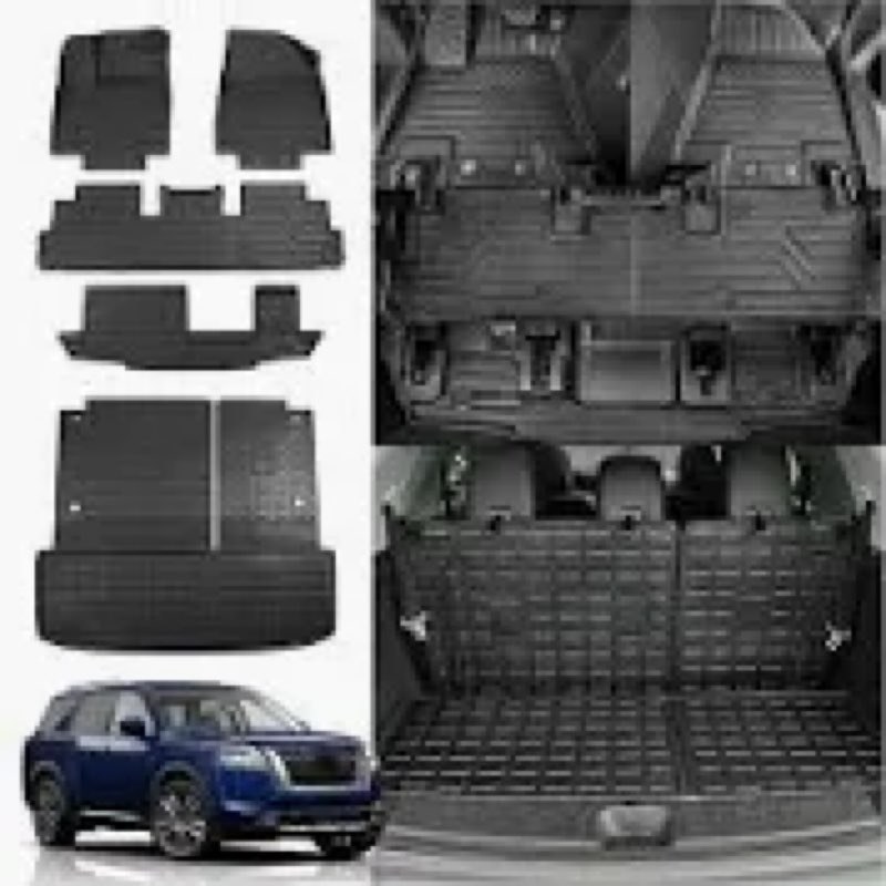 JOULARISE Cargo Mat with Backrest Mats for 2022-2025 Nissan Pathfinder 7/8 Seats Car Mat Accessories