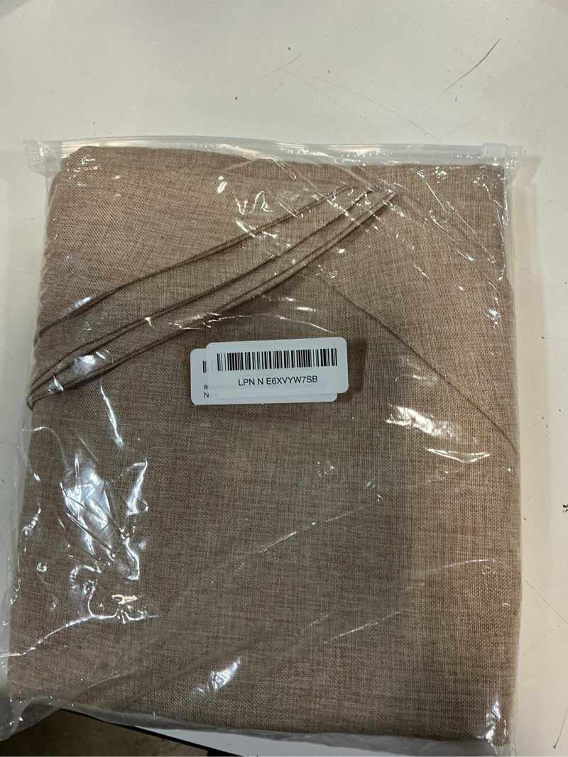 Condition photo showing New/Like New for wolkemer faux linen small oval tablecloth heavy duty wrinkle resistant fabric table cloths 52 x 70 inch flaxen farmhouse rustic table cover for kitchen dining indoor outdoor tabletop decoration flaxen 70" x 52" (oval)