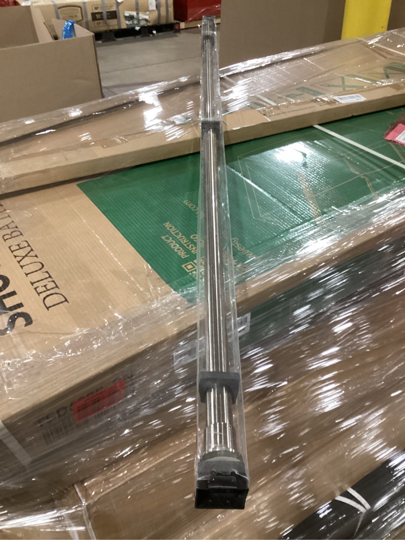 Condition photo showing Good Condition for NICETOWN Outdoor Strong Tension Curtain Rod for Patio, Long Curtain Rod, Pergola, Extra Long Room Divider Curtain Rod, Use in Bathroom, Kitchen, Home, Never Collapse, No Drilling, Nickel, 80" - 120" Nickel 80" - 120"