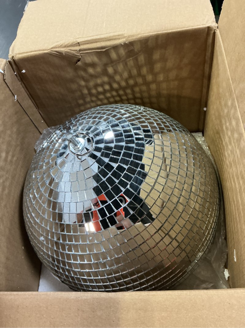 Condition photo showing Good Condition for Youdepot Disco Ball 12-Inch – Large Hanging Mirror Ball Disco Ball Decor for Disco Party Decorations, Weddings, Events, Disco Christmas Decor, and Home Celebrations 12 in
