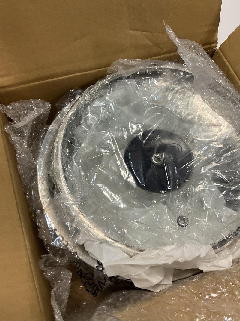 Condition photo showing New/Like New for stainless steel cooking pot with glass lid, 2.5/4/6.34 quart sizes, silver, double handle stockpot, gas compatible (2.5 quarts)