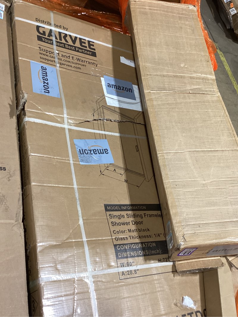 56-60 in W x 72 in H Sliding Shower Door - Semi-Frameless Bypass Bathroom Door with 1/4 in Tempered 