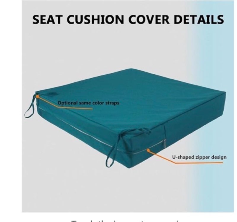 Cushion Covers Waterproof Outdoor Couch Seat Cushions Slipcovers Replacement Washable Furniture Protector with Ties Sofa Chair Seat Cove