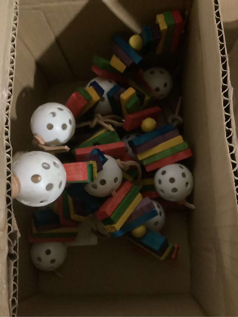 Condition photo showing New/Like New for (Similar, Box Of 3) Featherland Paradise, Multi-Colored Spinning Shapes Bird Toy, Triangles