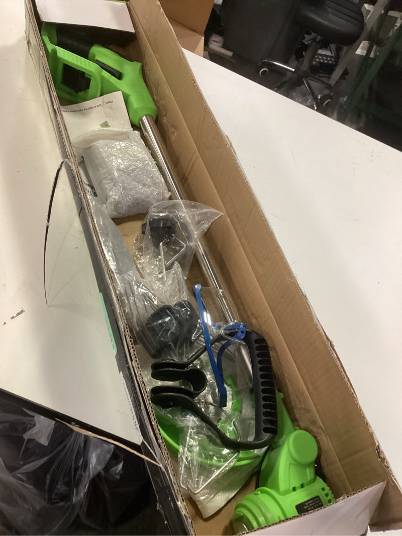 Condition photo showing New/Like New for Electric Weed Wacker Cordless: 21V Weed Eaters Battery Powered with 2 Batteries & Charger, Stringless Metal Blade Weed Trimmer 3 in 1 Grass Trimmer/Edger/Brush Cutter for Lawn Yard Garden