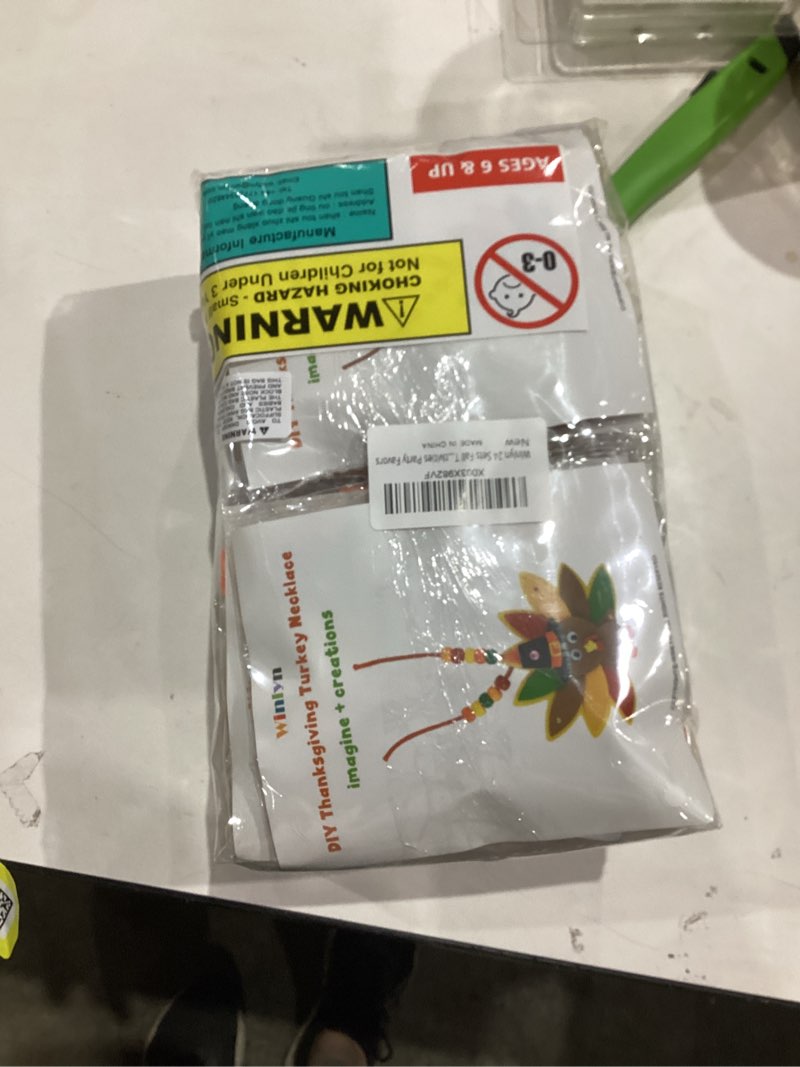 Condition photo showing New/Like New for Winlyn 24 Sets Fall Craft Kits DIY Thanksgiving Turkey Necklaces Art Sets Autumn Maple Leaves Turkey Feathers Foam Thanksgiving Stickers for Kids Harvest Home Classroom Activities Party Favors