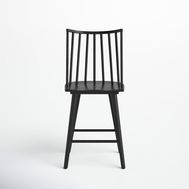 Armondo Solid Wood Bar Stool  Black 