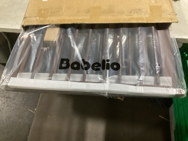 Condition photo showing Good Condition for Babelio Metal Auto Close Baby Gate PressGuard P7,Extra Wide Pet Gate for The House and Doorways, Pressure Mounted Walk Thru Child Gate with Door (Black Wood Pattern, 30" Tall 29"-55" Wide) Black Wood Pattern 30"Tall 29"-55" Wide