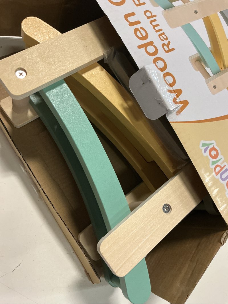 Condition photo showing Good Condition for vanplay car ramp toys for one year old boy birthday gifts, wooden montessori toys for 1 2 year old, race track truck toy with 4 mini cars, first christmas birthday gifts for toddlers 1-3-2-4