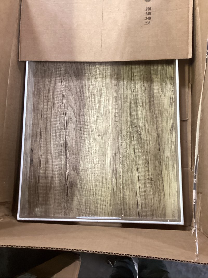 Condition photo showing Good Condition for american atelier poplar finish tray with rim, white 19" x 14" x 2" brown with white rim