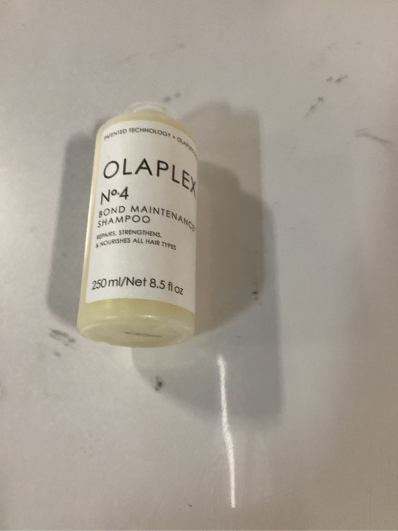 Condition photo showing New/Like New for Olaplex No. 4 Bond Maintenance Shampoo, Repairs, Strengthens, & Nourishes All Hair Types, Adds Shine & Leaves Hair Feeling Soft, 8.5 fl oz