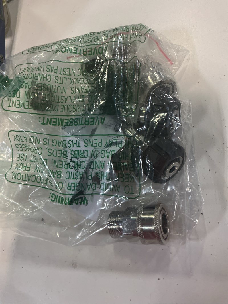Condition photo showing As Is for twinkle star pressure washer adapter set, stainless steel quick disconnect kit, m22 14 mm quick connect swivel to 3/8'' quick connect fittings, 3/4" to quick release 9 sets 9 sets stainless steel