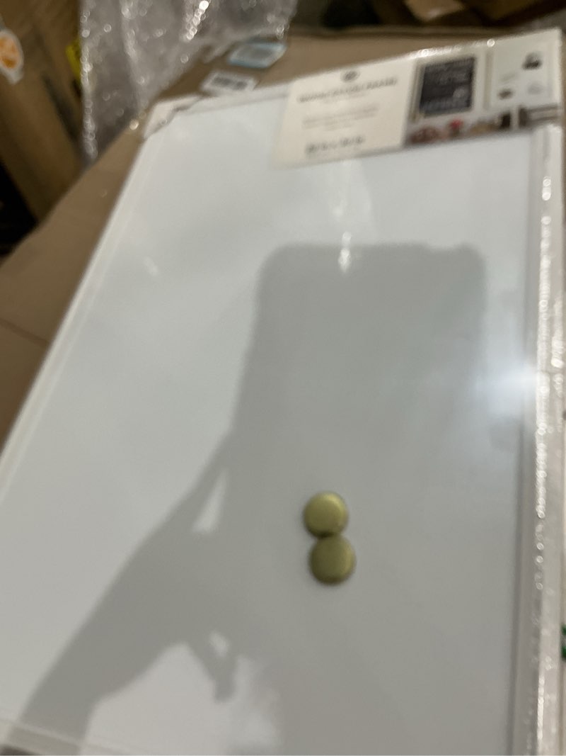 Condition photo showing Good Condition for u brands farmhouse dry erase board white board with white frame, office supplies, includes magnets, 20” x 30”