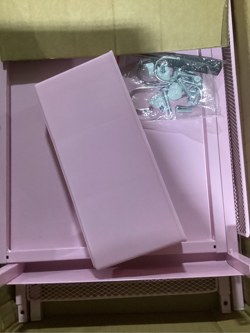 Condition photo showing Good Condition for Gugsey Pink Small Nightstand, Kids Nightstand for Bedroom, End Table with Hooks and Holder, Toddler Bedside Table for Girls, Desk Organizer for Office, Dorm (Pink)