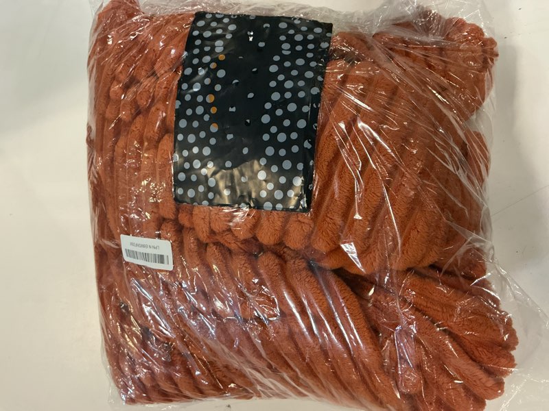 Condition photo showing Good Condition for newcosplay super soft throw blanket coffee premium silky flannel fleece 3d ribbed jacquard lightweight bed blanket all season use (coffee ribbed, throw(50"x60")) coffee ribbed throw(50"x60")