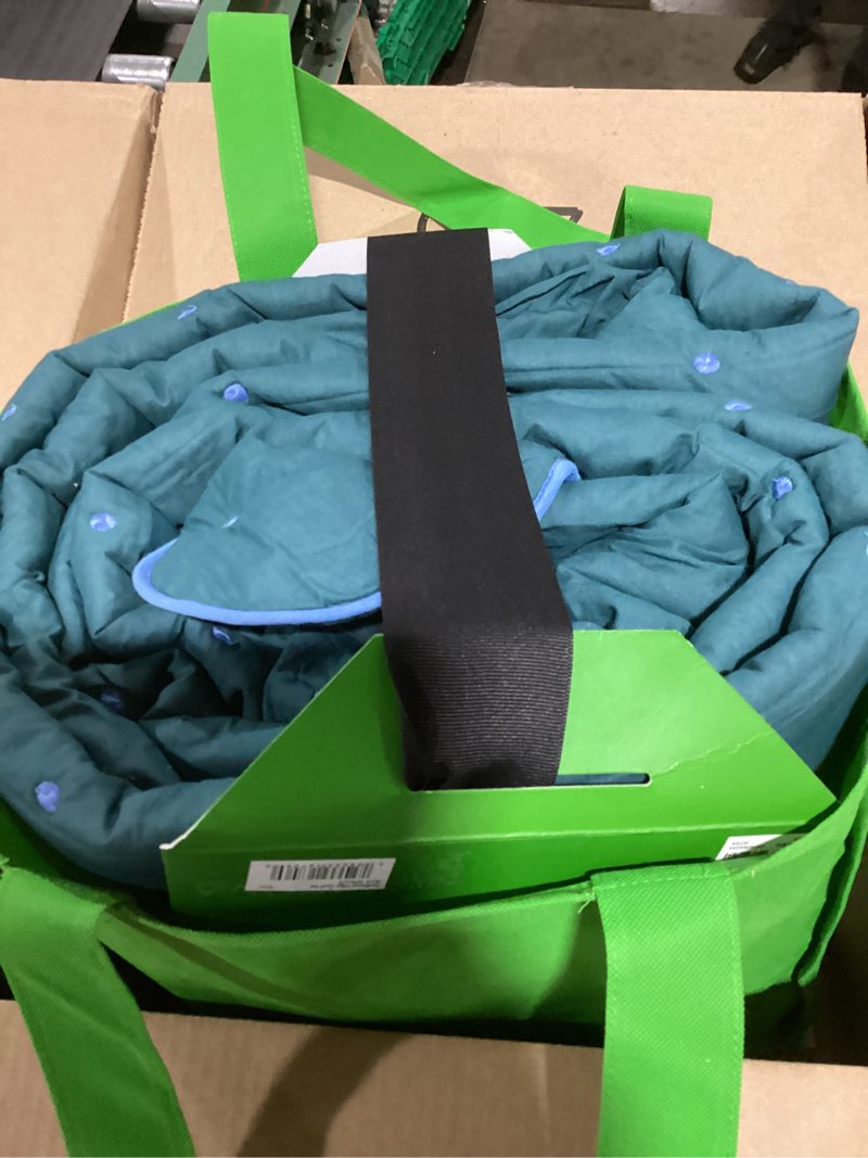 Condition photo showing As Is for Kate Spade New York Scalloped Edge 2-Piece Twin Quilt Bedding Set, 100% Cotton Voile Reversible Cover, All Season Bedding, Machine Washable, Blue Spruce Scalloped Edge Twin Blue Spruce