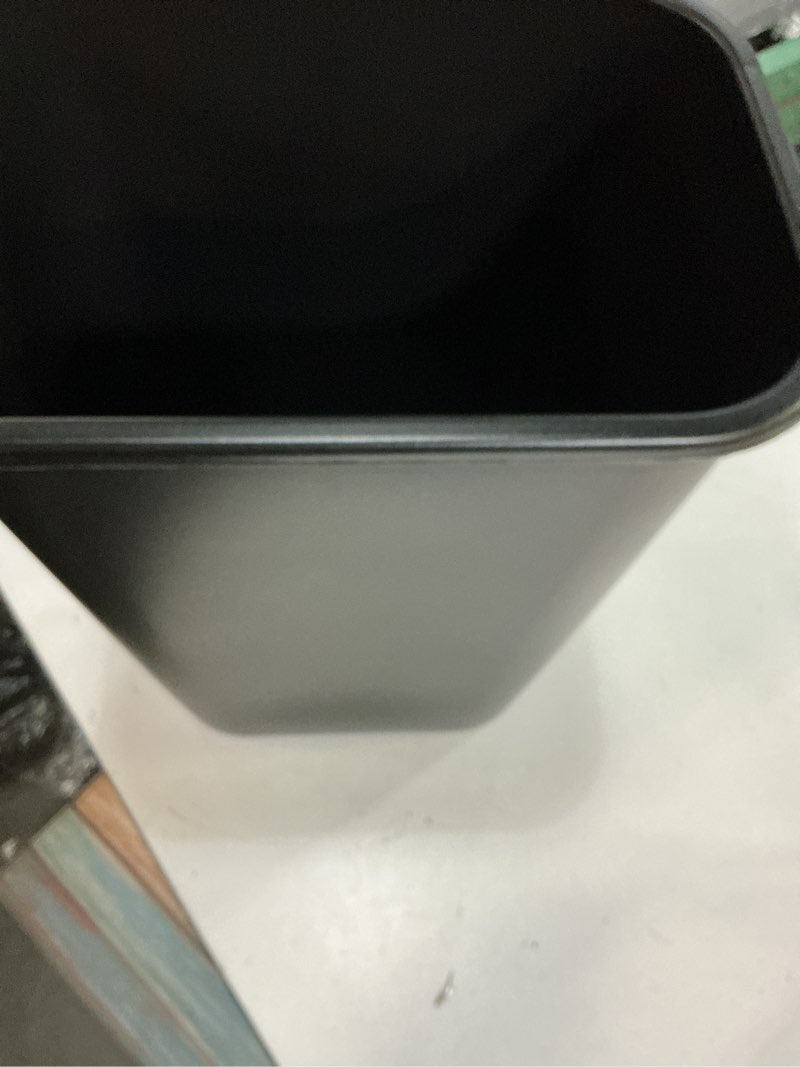 Condition photo showing Good Condition for rubbermaid commercial wastebasket trash container, 41qt/10.25 gal, plastic, black, stackable trash can for bedroom/bathroom/office, fits under desk/sink/cabinet