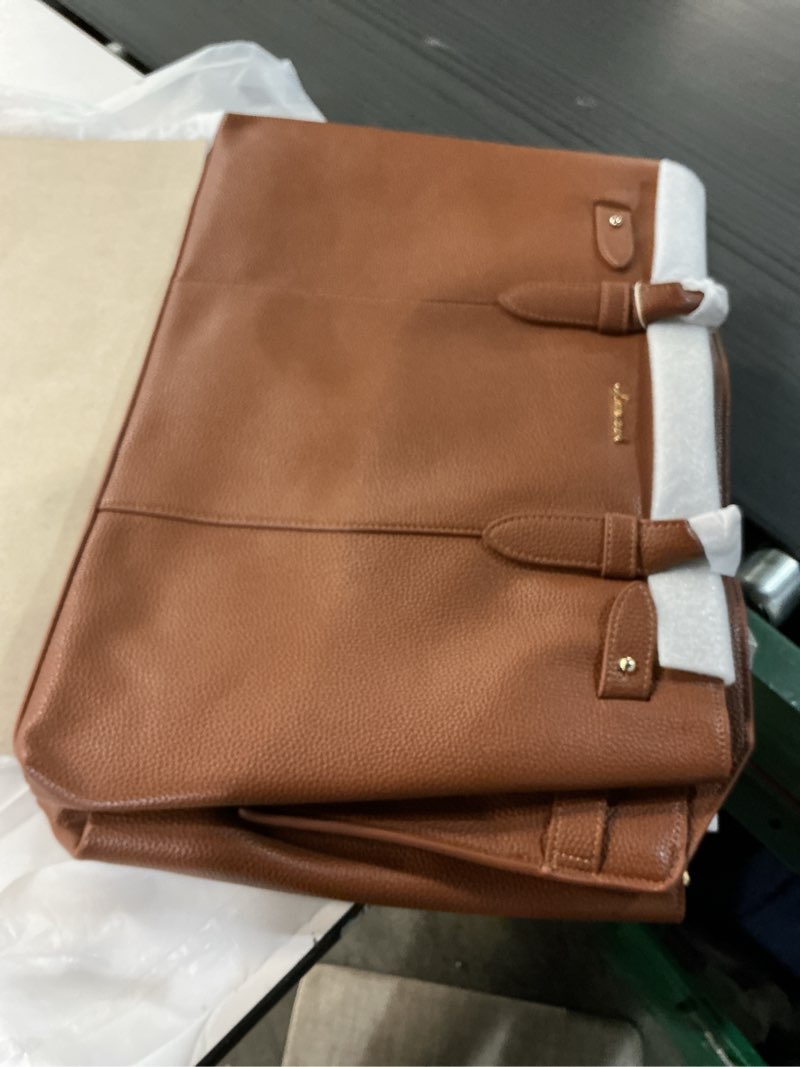 Condition photo showing Good Condition for LOVEVOOK Laptop Tote Bag for Women, 15.6 Inch Waterproof Leather Computer Work Purse with Zipper for Teacher & Travel 17 Inch Brown