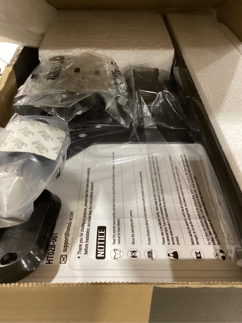 Condition photo showing Good Condition for Universal Swivel TV /Table Top TV Stand for 19 to 43 inch TVs with 90 Degree Swivel, 4 Level Height Adjustable, Heavy Duty Tempered Glass Base, Holds up to 99LBS HT02B-001 13 x 9 x 19.5 inches (For 19"-43" TVs)