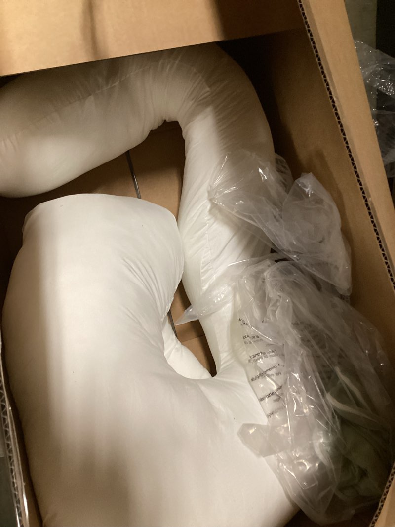 Condition photo showing As Is for meiz pregnancy pillow, u shaped pregnancy pillows for sleeping cooling, 55 inch maternity pillow for pregnant women, body pillows for adults, rayon cover from bamboo, sage green sage green 55 inch