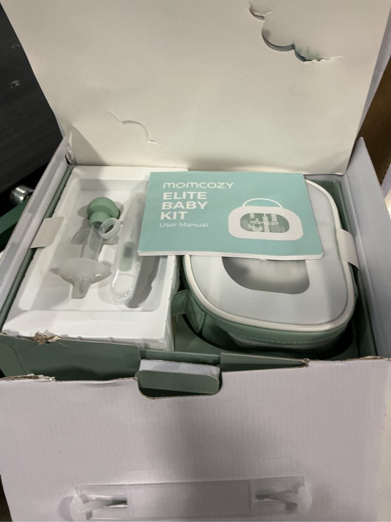 Condition photo showing Good Condition for Momcozy Elite Baby Kit, Superior Baby Shower & Registry Essential Kit for Grooming & Health & Cleansing Care, Electric Nail File & Nasal Aspirator,Tummy Wrap,Thermometer,Bath Brush,Teether,Storage Bag