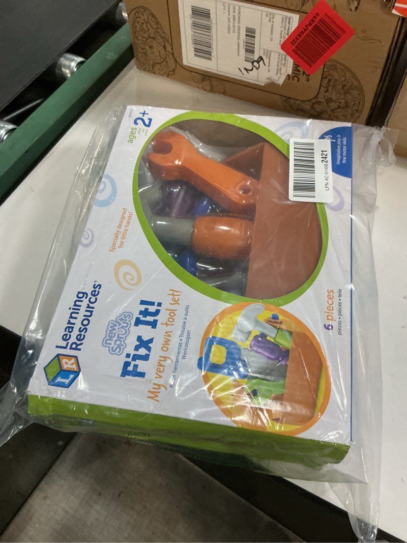 Condition photo showing New/Like New for Learning Resources New Sprouts Fix It! My Very Own Tool Set - 6 Pieces, Ages 2+ Toddler Learning Toys, Develops Fine Motor Skills, Toddler Tool Set, First Tool Box, Kids Tool Set,Stocking Stuffers