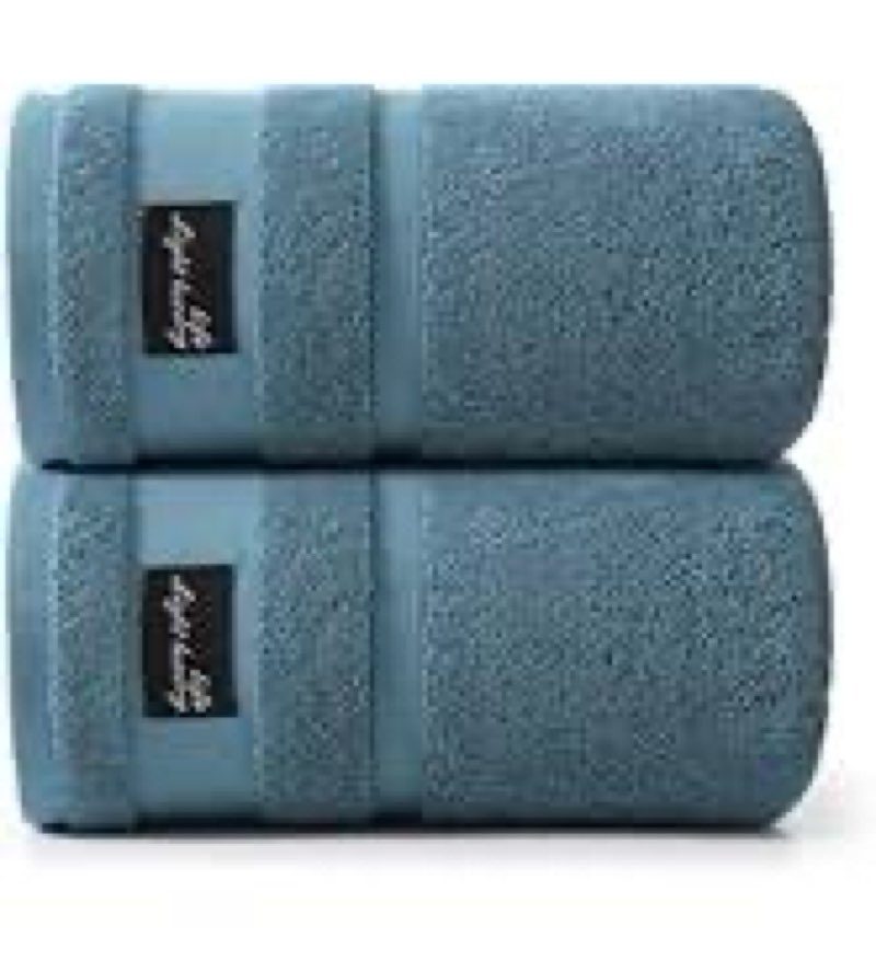 REDKISS 2 Piece Luxury Bath Towel Set - 31x62 inch Oversized Thick Bath Sheets, 100% Cotton, 900 GSM, Super Soft, Highly Absorbent, Quick Dry Large Shower Towels for Bathroom, Pool, Gym, Spa, Navy