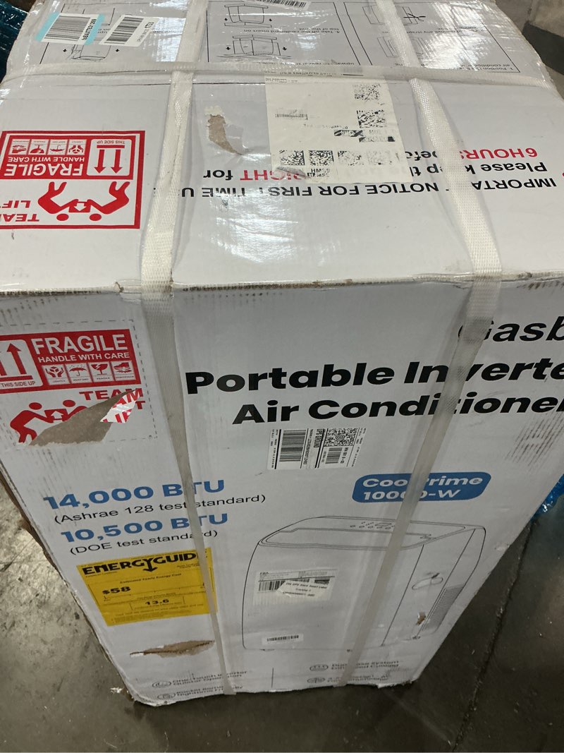 Condition photo showing New/Like New for gasbye dual hose portable air conditioner, [2026 upgraded] full dc inverter compressor, energy-saving 13.6 ceer, low noise (45db), cools room up to 500 sq.ft., backlit remote control, 14,000btu, white