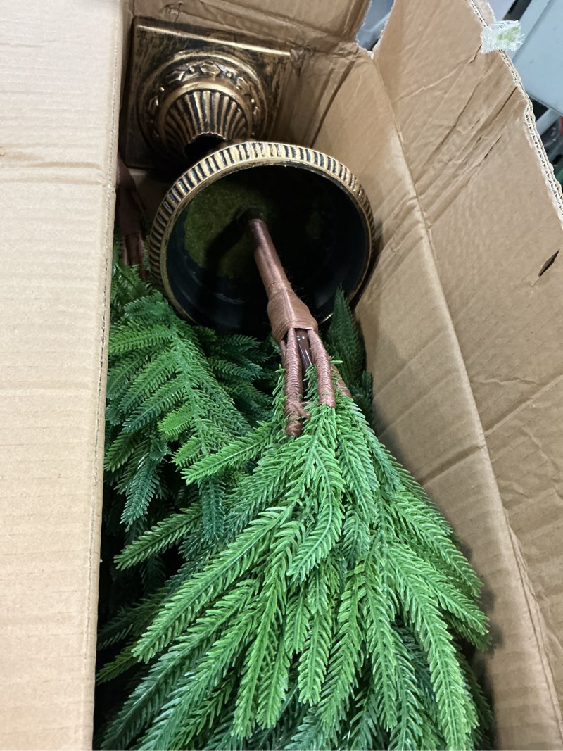 Condition photo showing As Is for 4FT Artificial Potted Norfolk Christmas Tree, 1-Pack Norfolk Pine Tree,Faux Christmas Tree Fake Pott