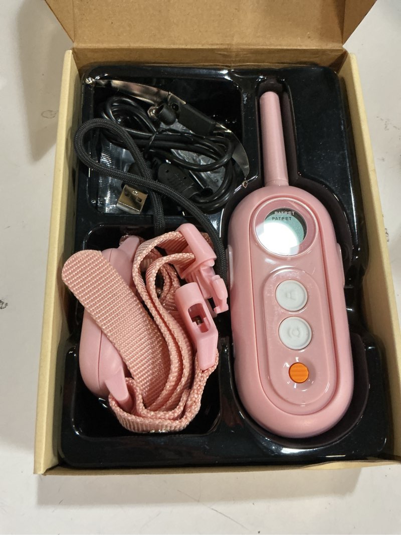 Condition photo showing New/Like New for patpet dog shock collar for medium dogs- dog training collar with remote, shock collar for small dogs 10-100lbs, rechargeable ipx7 waterproof with beep vibration shock modes pink
