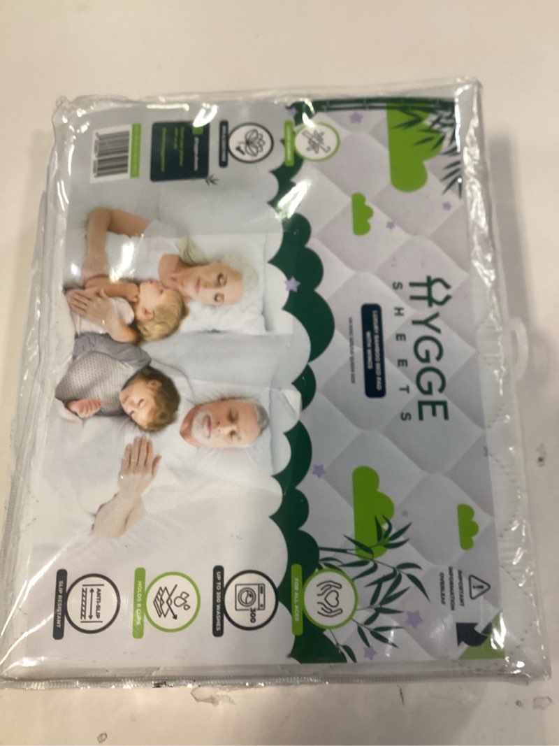 Condition photo showing New/Like New for Hygge Sheets®? Organic Washable Incontinence Bed Pads with Tucks - 100% Waterproof Reusable Mattress Protector Underpads - Rayon derived from Bamboo - Queen Queen Bed 1