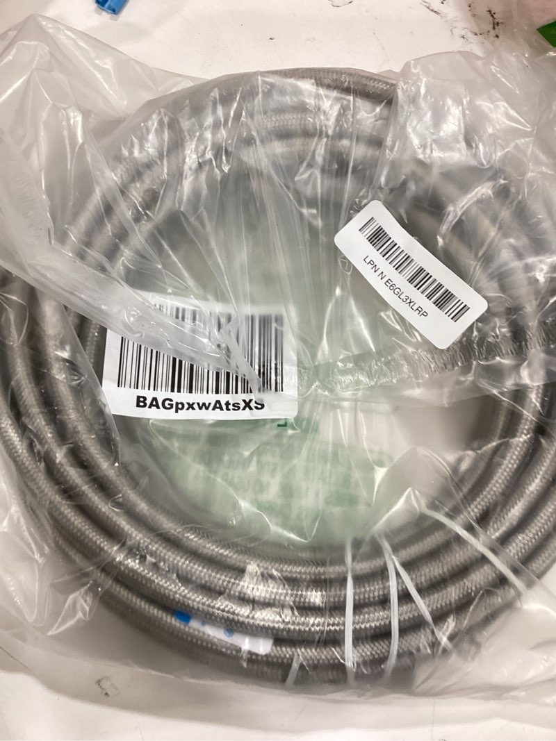 Condition photo showing Good Condition for refrigerator water line - 25 ft premium stainless steel braided ice maker water hose,food grade pex inner tube fridge water line with 1/4" fittings for refrigerator ice maker