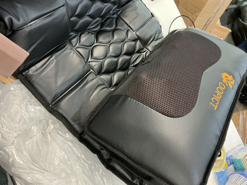 Condition photo showing As Is for Massage Mat, Detachable Neck Massager, Full Body Vibration Heating, Massage Pad with 10 Vibrating Motors and 9 Speed Settings for Home Office Use, Gift for Men Women Parents Christmas,Black