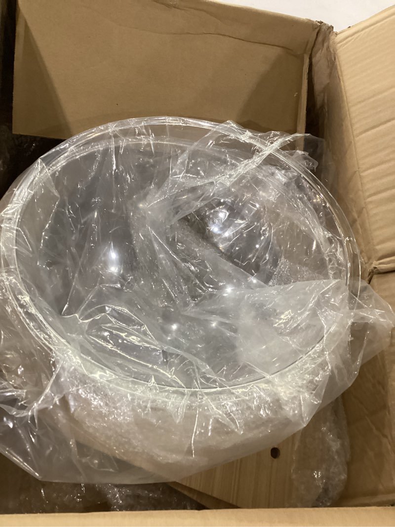 Condition photo showing As Is for 2 set acrylic space clear cat capsule dome cover 11.81" capsule kitten bubble hammock diy cat tree replacement accessories wall shelves pet bed with wooden frame holder for sleeping lounging