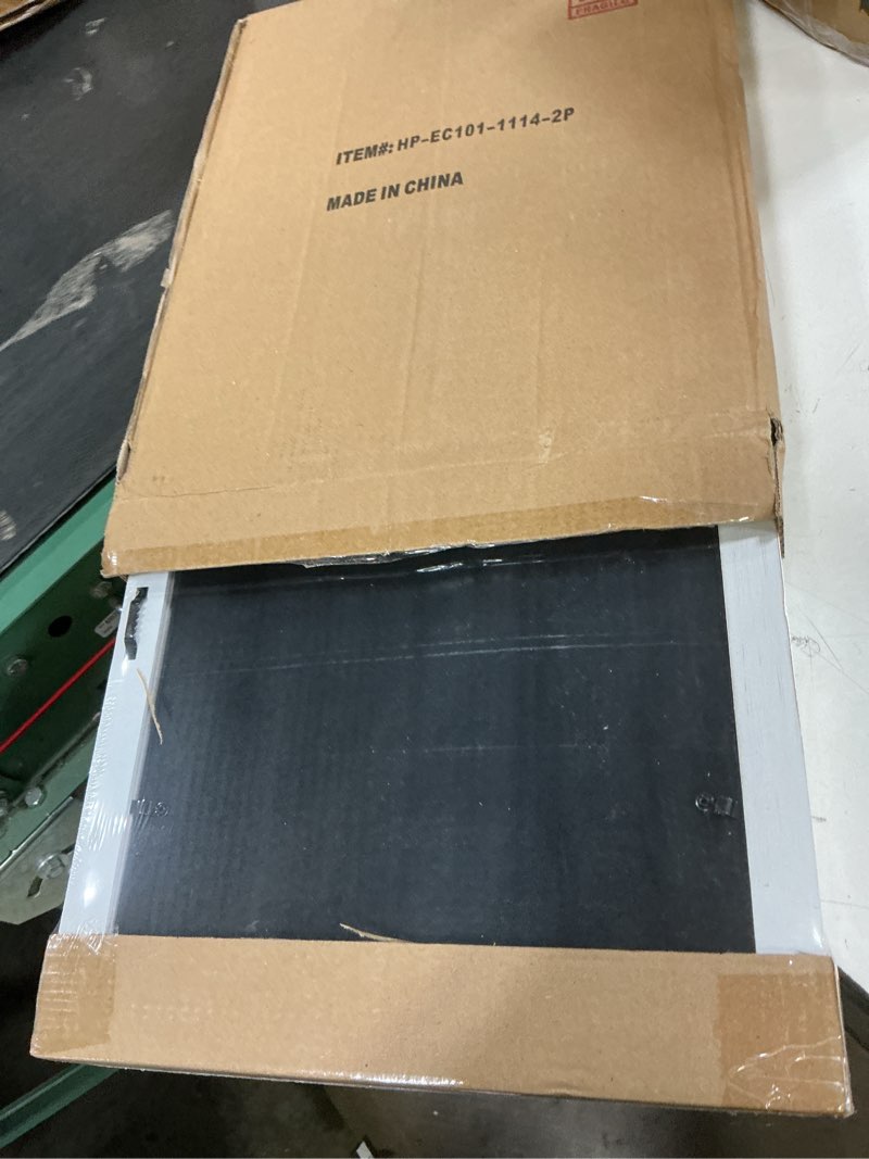 Condition photo showing New/Like New for kaiwin 100% solid wood white 11x14 picture frame 2 pack display picture 8x10 with mat, rustic wooden photo frames for wall mounting white 11x14 inch - 2p