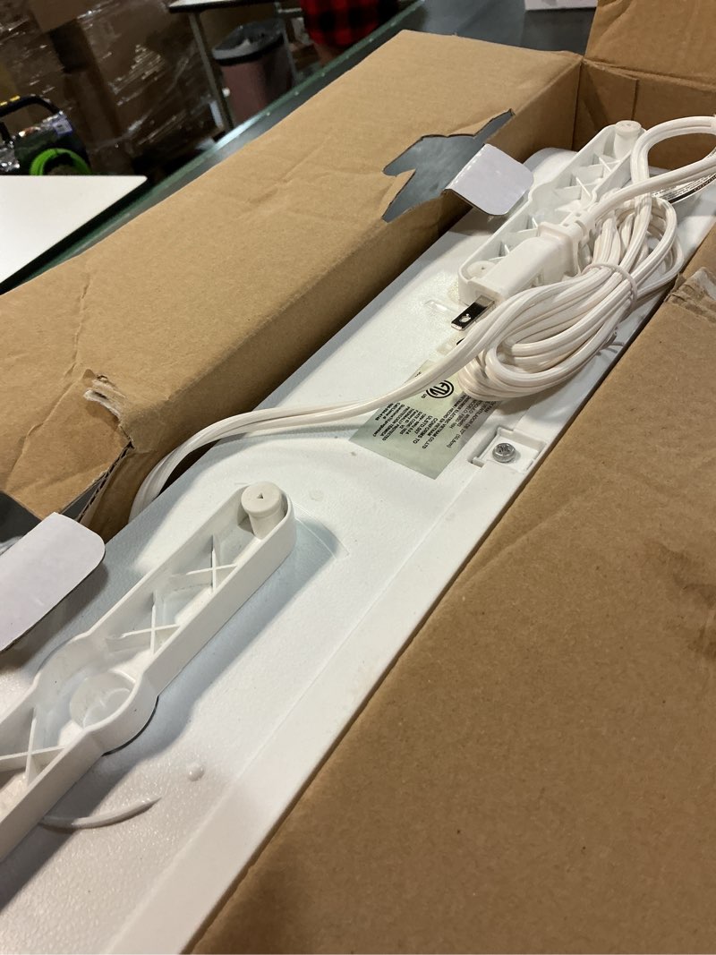 Condition photo showing As Is for utilitech 20-in 120-volt 3-speed high velocity indoor white box fan