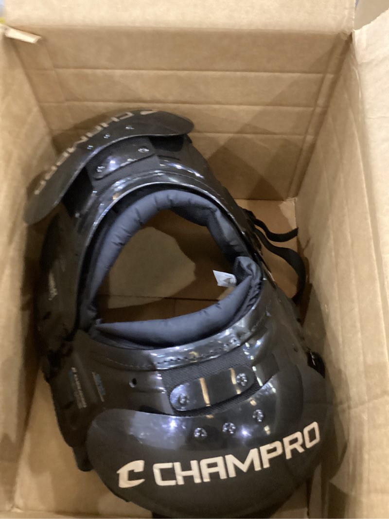 Condition photo showing Good Condition for Champro Gauntlet I Youth Shoulder Pads Black, Blue Large