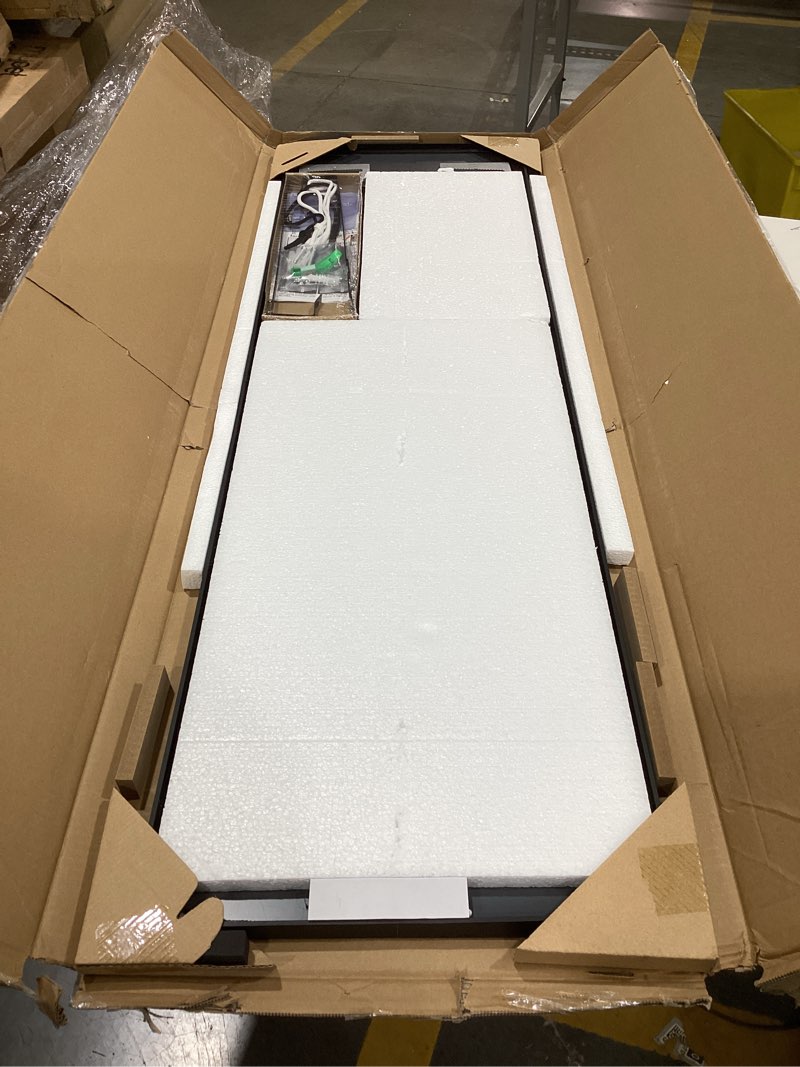 Condition photo showing New/Like New for 47x14 mirror rectangle full body length door hanging wall mounted metal aluminum alloy frame dressing make-up mirrors for entryway bedroom bathroom living room 47 14 inch black black 47"l x 14"w